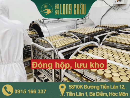 hình lưu kho, đóng hộp yến