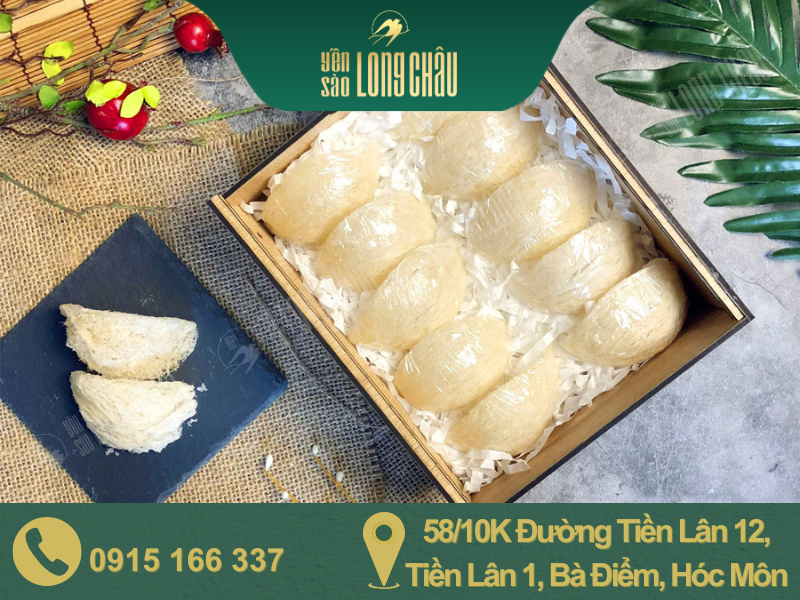 hình tổ yến trong hộp và chữ