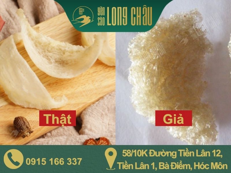 Hình ảnh yến thật, yến giả và chữ