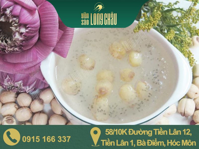 Hình ảnh yến chưng hạt sen và chữ